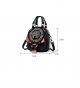 Embroidered PU Leather Youth Street Casual Schoolbag