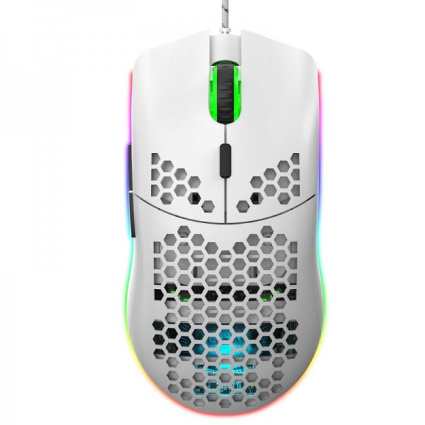 HXSJ J900 USB Wired Gaming Mouse With RGB Light Gamer Mouses With Six Adjustable DPI Honeycomb Hollow Ergonomic Design Mouse